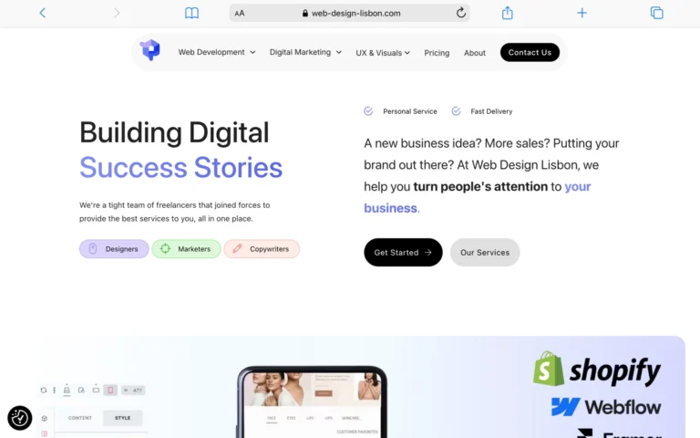 Lisa Helldal UX Web Designer client work